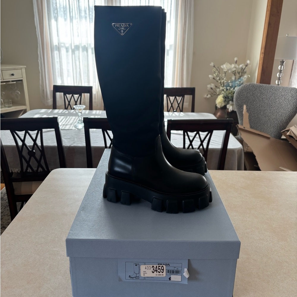 Prada Black Chunky Sole Boots